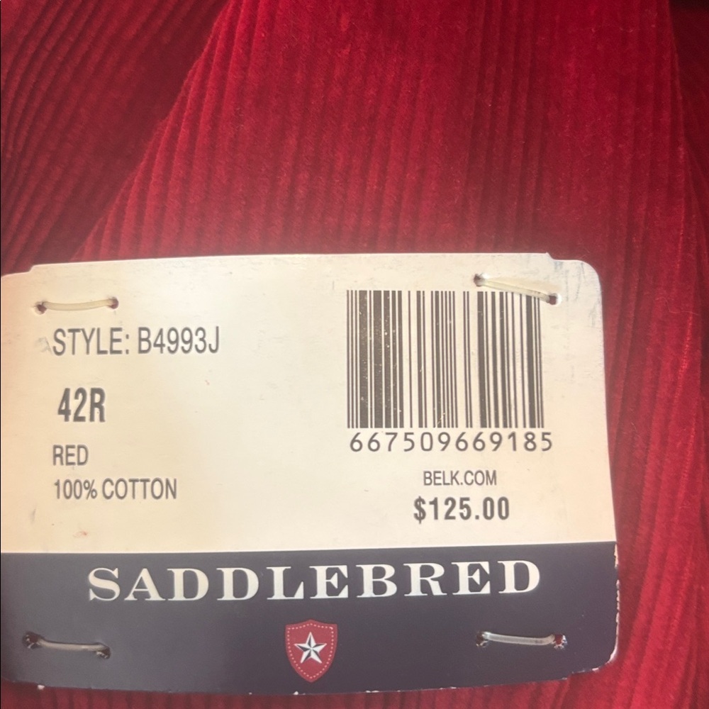 Saddlebred Red Sport Coat 42R NWT Mens Blazer Statement Jacket - Picture 8 of 8